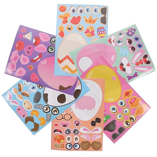 TOYANDONA 48 Blätter Ostereier-Aufkleberspielzeug Ostereier basteln Ostergeschenk für für geldgeschenke Ostern osterngeschenk puzzlematte Osteraufkleber Ostern-Puzzle-Aufkleber Papier von TOYANDONA