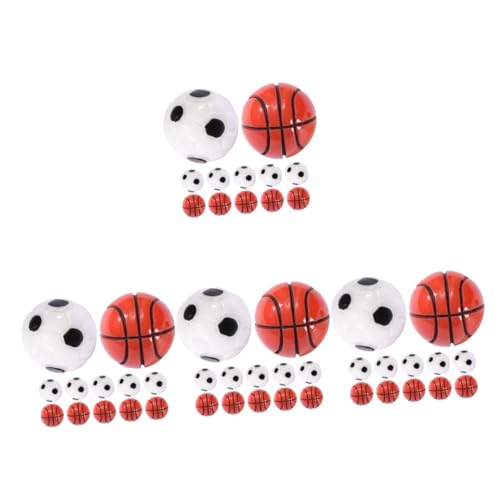 TOYANDONA 48 STK Mikro-landschaftsornamente DIY-zubehör Für Sportbälle Fußballmodell Miniaturkugeln Feengarten Figur Mini-fußball Puppenhaus-miniaturbedarf Kleiner Fußball Basketbälle Harz von TOYANDONA