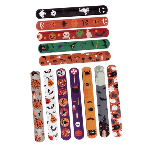 TOYANDONA 48 Stück Halloween Schnappring Armbandfüller Handketten Schnapparmbänder Rave Leuchtarmbänder Partygeschenk Hirschfestival Dekorationen Kostüme Halloween Zappelspielzeug von TOYANDONA