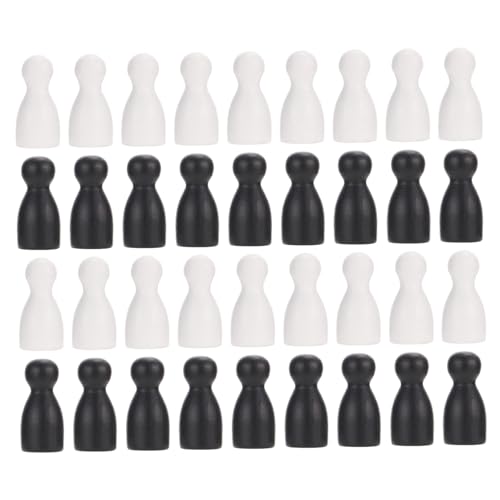 TOYANDONA 48 Stück Schach zubehör schachfiguren Set Schachbrett Figuren Schachfiguren für Hobby Schach-Buchstützen Brettspiel Schachfigur Flugschach Schachfigur Lernspielzeug Holz Black von TOYANDONA