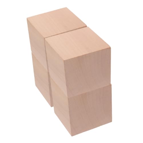 TOYANDONA 4Pcs Bausteine ​​Lehrmittel für Lernspiel Holzklötze Bauen Holzwürfel holzklötze unfertige Holzblöcke kleine Holzklötze hölzern Khaki von TOYANDONA