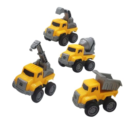 TOYANDONA Toys 4er Set Baustellenfahrzeuge Für Kleinkinder Reibungsbetriebene Baumaschinen Darunter Bagger Und LKW Ideal Für Jungen Und Ädchen Ab 3 Jahren Spielzeug LKW von TOYANDONA