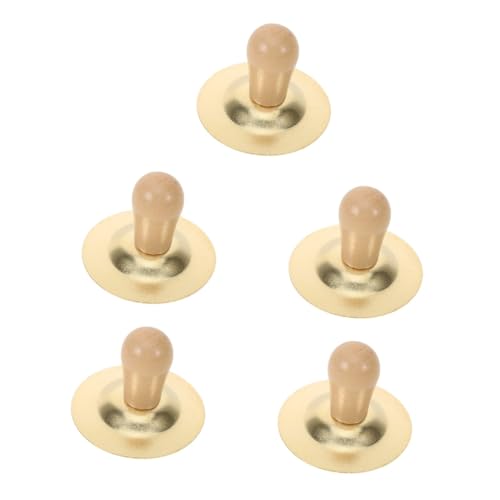 TOYANDONA 5 Paare Schlaginstrument Für Kinder Kinderhandbecken Mini-Becken Kleine Handbecken Musikalische Fingerbecken Bauchtanz-Becken Kleine Fingerbeckeninstrumente Hand Becken Holz Golden von TOYANDONA