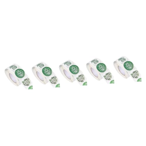 TOYANDONA 5 Rollen St. Patrick-Aufkleber Irischer Umschlagaufkleber Glückliche St Patricks Day Aufkleber St. Patricks Day Kleeblatt-Aufkleber Runde Etikettenaufkleber Grüne Aufkleber Plastik von TOYANDONA