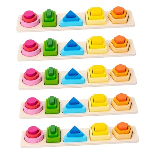 TOYANDONA 5 Sätze Geometrie-Puzzle Spielsachen Jigköpfe Magnet Spielzeug Bauklötze Bausteine Puzzlematte Magnetspielzeug Kinderspielzeug Kinder Spielzeug Puzzlekarte Spielzeuge Holz Colorful von TOYANDONA