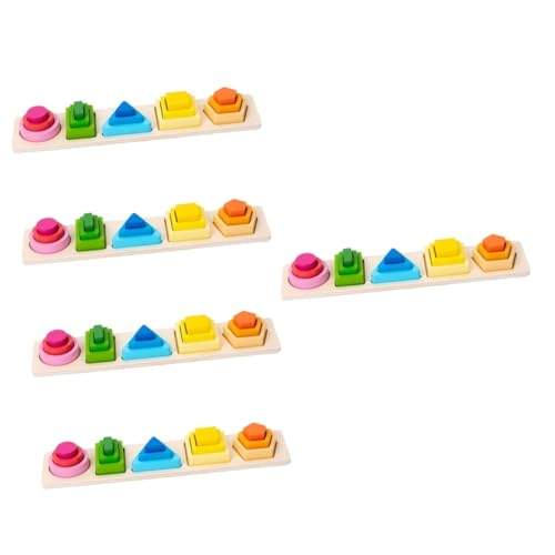 TOYANDONA 5 Sätze Geometrie-Puzzle Spielsachen Magnet Spielzeug Kinder Spielzeug Puzzlematte Jigköpfe Magnetspielzeug Bausteine Spielzeuge Bauklötze Kinderspielzeug Puzzlekarte Holz Colorful von TOYANDONA