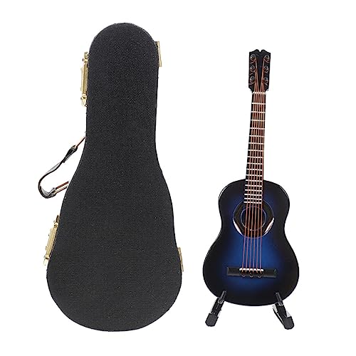 TOYANDONA 5 Sätze Gitarrenmodell Mini-Spielzeug Mini-Gitarren-dekor Kinder Spielset Mini-Musikinstrument Babymöbel Kinder Gitarre Miniaturen Musikspielzeug Für Babys Figuren Dekor Holz Blue von TOYANDONA