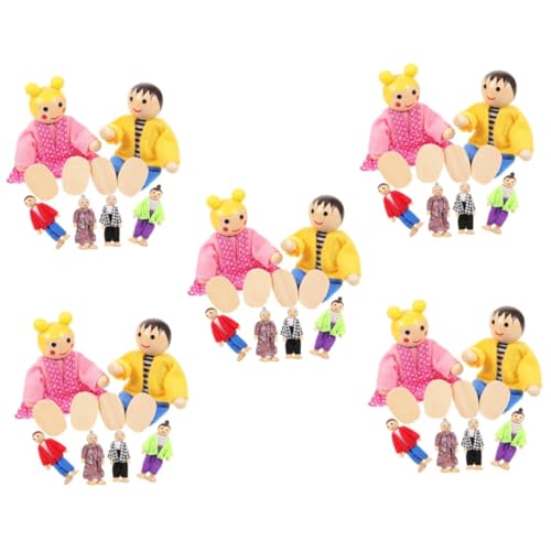 TOYANDONA 5 Sätze Hölzerne Puppe Zubehör für Rollenspielfiguren Mini-Personenfiguren puppenfamilie holzspielzeug spielzeughaus kinderspielzeug kleine Leute Puppen Kinder Spielen Puppen Stoff von TOYANDONA