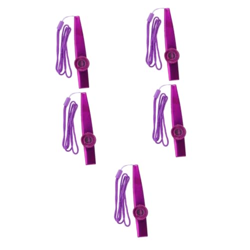 TOYANDONA 5 Sätze Kazoo-Set elektrischer Kazoo Kazoos mit Lanyards Kazoo-Flötenmembran Kinder-Kazoo Kazoo-Instrument Kazoo aus Metall Kazoos für Anfänger Aluminiumlegierung Violett von TOYANDONA