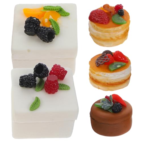 TOYANDONA 5 Sätze Kuchen selber Machen Mini-Spielzeug Faux-Kuchen-Brot-Dessert Storage Boxes aufbwahrungs-Box Material für selber Machen Kuchen Spielzeug selber Machen von TOYANDONA