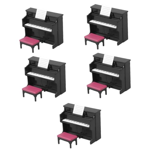 TOYANDONA 5 Sätze Mini-Piano-Modell Puppenhausminiaturen Mini-instrumentenmodell Winziges Hausklavier Miniatur-puppenhausinstrument Puppenhaus-miniaturzubehör Mini-hausschmuck Black Abs von TOYANDONA