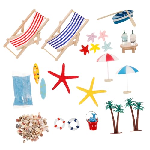 TOYANDONA 5 Sätze Mini-Strandanzug sommerliche Dekorationen Strandaccessoires für Minipuppen Strand Dekoration Set Micro Landschaft Dekoration Mikro-Sommerszenen-Dekor Mikrostrand-Dekor Holz von TOYANDONA