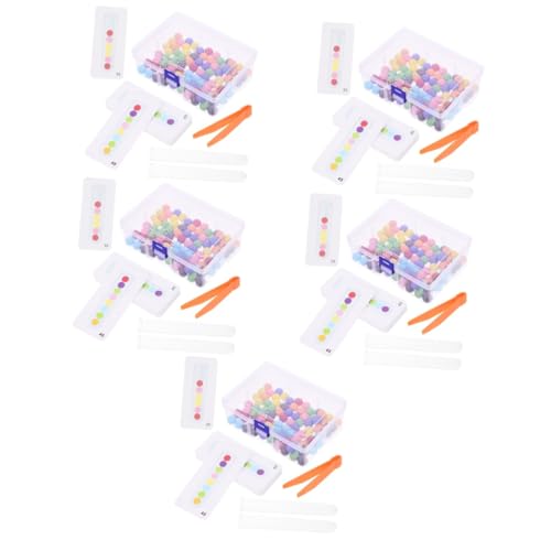 TOYANDONA 5 Sätze Perlenclip-Set für Kinder intelligenzspielzeug für Kinder kreativ Spielzeug Balance Toy Pädagogisches Lernspielzeug pädagogisches Farblernspielzeug mit Perlen Holz Colorful von TOYANDONA