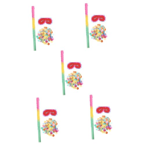 TOYANDONA 5 Sätze Pinata-Zubehör Pinata-Kostüm Partypapiergläser Osterpinata groß Katze Piñata komfetti party zubehör kinder Pinata-Stick für Party Piñata-Stick aus Papier Colorful von TOYANDONA