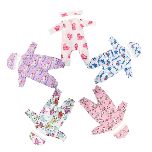 TOYANDONA 5 Sätze Puppenkleidung Puppenaccessoires Puppen Kleidung Puppenmode Wechselkleidung Puppen Puppenzubehör Babypuppen-Outfits Anziehpuppe Puppenhauszubehör Stoff von TOYANDONA