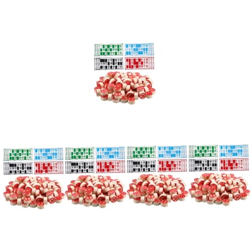 TOYANDONA 5 Sätze Russisches Bingo Russische Bingokarten Spielzeuge Figurenschachspiel-Requisite Bingo-Karten hühner Spielzeug spielsachen für Kinder Party-Schachspiel Bingo-Schach Holz von TOYANDONA