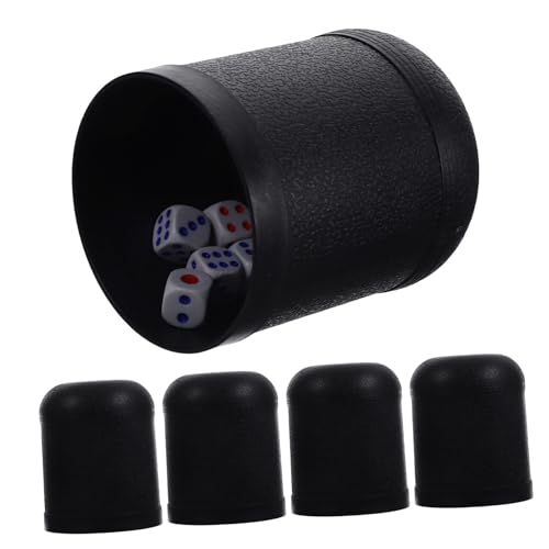 TOYANDONA 5 Sätze Würfelbecher Würfelschüttler Würfelbehälter Party Sterben Tassen Mini-würfel Shaker Würfelstapelbecher Rate-würfelspiel-Tool Würfelspiel Tasse Plastik Black von TOYANDONA