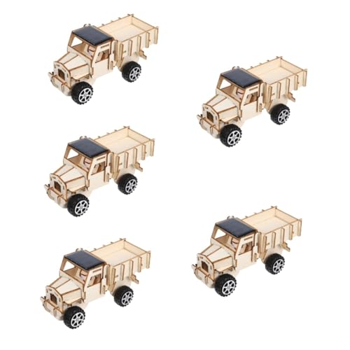 TOYANDONA 5 Sets Solar LKW Modell Kinderautos Die Autos Spielzeug Für Kinder Solar DIY Automodell DIY Experimente Tragbares Solarauto Spielzeug Holz Solarauto Spielzeug Solarhaus von TOYANDONA