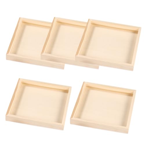 TOYANDONA 5 Stück Holzpalette Puzzlematte blockiert Serviertabletts Lagerkorb Puzzle aufbewahrung Woody Puzzle Holzbox 3D-Puzzle-Spielzeugtablett Puzzle-Tablett in quadratischer Form hölzern von TOYANDONA