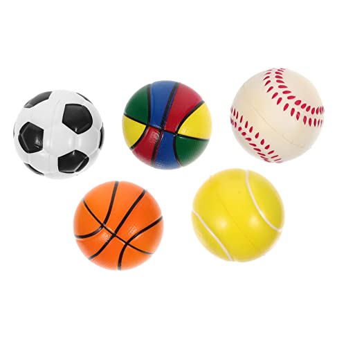 TOYANDONA 5 Stück Hüpfball Basketball Kinderspielzeug Mini Basketball Fußball Fußball Mini Fußball Sportspielzeug Massenspielzeug Sportbälle Mini Kleine Baseballs Pu Schwamm von TOYANDONA