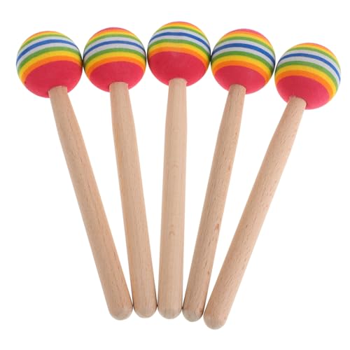 TOYANDONA 5 Stück Lollipop Drum Sticks Drumstick Musik Lollipop Instrumente Musikinstrumente Musikinstrumente Für Drum Mallet Zubehör Lollipop Drum Mallet Holz von TOYANDONA