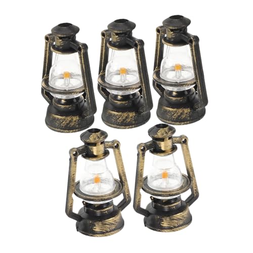 TOYANDONA 5 Stück Miniaturlampen Und Spielzeug Puppenhaus Mini Laternen Dekorative Mini Laterne Dekor Mini Öllampe Puppenhaus Lichter Miniatur Retro Landschaftslampe Mini Laterne von TOYANDONA