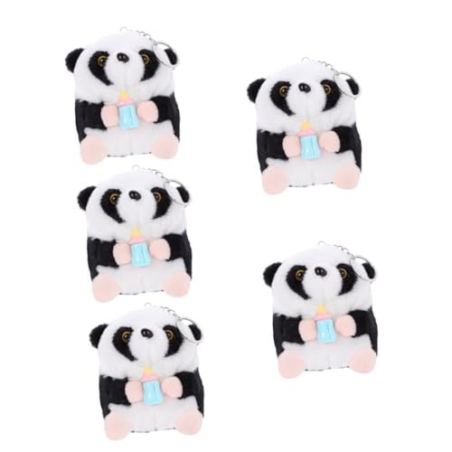 TOYANDONA 5 Stück Panda Spielzeug Spielzeug Zum Plüschtier Die Tiere Plüsch Schlüsselanhänger Kleines Panda Plüschtier Stoffpuppe Panda Puppe Schlüsselanhänger Plüsch Panda Pp von TOYANDONA