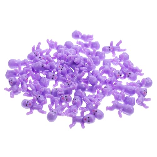 TOYANDONA 50 Stück Dekorationen Für Die Babyparty Kleine Babyfiguren Mini Babys Puppe Neugeborenes Badespielzeug Kleine Spielzeuge Für Die Babyparty Liebenswert Partygeschenk Violett Plastik von TOYANDONA