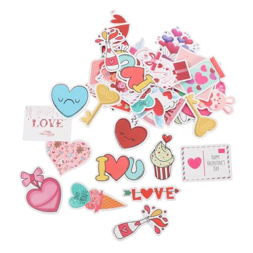 TOYANDONA 50 Stück Dekorative Aufkleber Sammelalbum-Aufkleber Lieben Aufkleber Zum Valentinstag Herzaufkleber Für Kinder Valentinsaufkleber Umschlagaufkleber Rosa wasserdichte PVC-Aufkleber von TOYANDONA