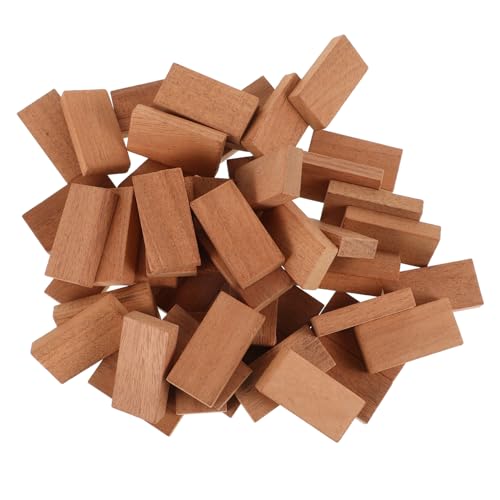 TOYANDONA 50 Stück Domino-Spiel Leichte Reise-dominosteine Brettspiele Dominospielzeug Aus Holz Mini Dominosteine Dominotische Für Jungen Dominosteine ​​aus Holz Light Brown Hölzern von TOYANDONA