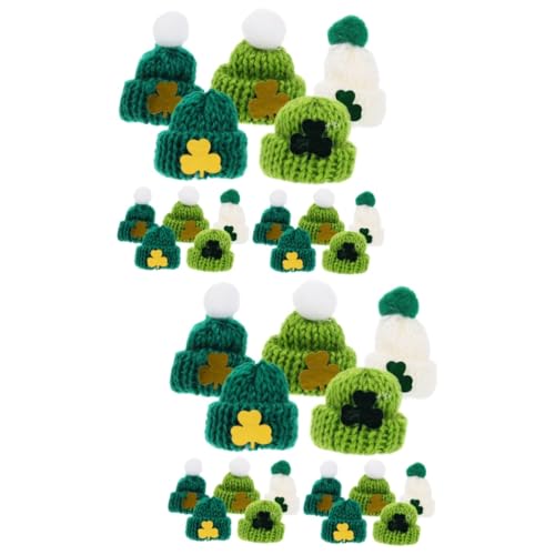 TOYANDONA 50 Stück Mini-strickmütze St. Patricks Day Mini-Hut St Patricks Day Hut Mini-hüte Zierkappe Mini-weihnachtsmützen Mini-hutverzierungen Winzige Kitting-hüte Hüte Für Puppen Garn von TOYANDONA