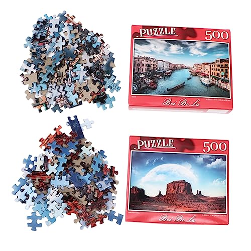 500Pcs2sets- Papier P?dagogisches Teenager- Denkmal+ Venedig- Herausforderungs- Denkmal Malen des Hohen Spiels Lustige Puzzles Erwachsene DIY Venedig- Puzzle in für Puzzlekinder von TOYANDONA