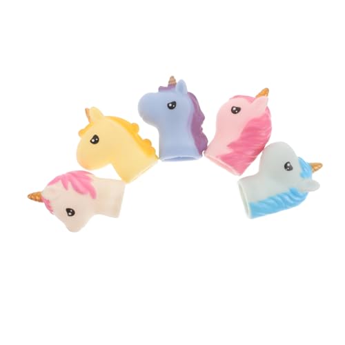 TOYANDONA 5St Einhorn Handpuppe Interaktives Einhorn Spielzeug Einhorn Spielzeug für Vorstellungskraft Langlebige Spielzeugpuppe Fingerpuppen aus Gummi Tierische Fingerpuppen Vinyl von TOYANDONA