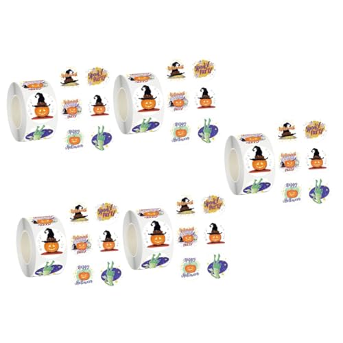 TOYANDONA 5St Etikettenaufkleber Halloween-runde Aufkleber Halloween-Zubehör Geschenketiketten Halloween Theme Halloween-Label-Aufkleber Halloween-Kürbis-Aufkleber Kupferplattenaufkleber von TOYANDONA