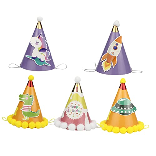 TOYANDONA Lustiges Partyhut-set Zum Geburtstag 5-teilig Baby-geburtstagshüte Aus Papier Geburtstagsdekoration für Jungen und Mädchen Einjährige Geburtstagsmütze für Jungen/mädchen von TOYANDONA