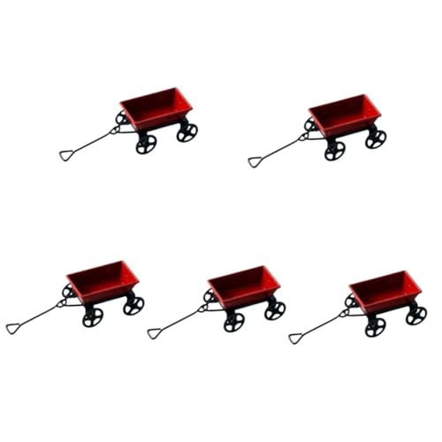 TOYANDONA 5St kleiner Anhänger kinder puppenwagen kinderspielzeug Auto Outdoor-Dekor Miniatur-Wagenmodell Einkaufswagen Modelle Warenkorb-Desktop-Dekoration Mikroverzierung Puppenhaus Eisen von TOYANDONA