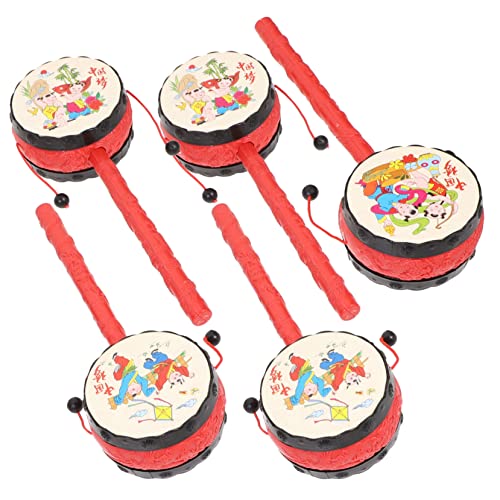 TOYANDONA 5St Rassel kinderinstrumente musikinstrumente für Tambourin musikspielzeug Früherziehungsspielzeug schütteln -Trommeln Kinderspielzeug Plastik Colorful von TOYANDONA