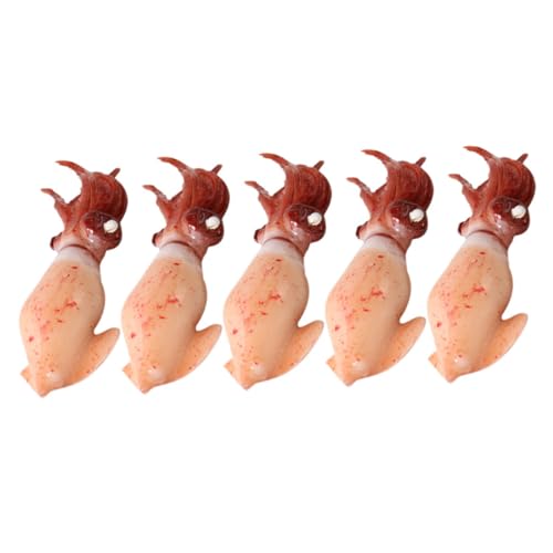 TOYANDONA 5St Tierfiguren künstliche Fische wohnungsdeko dekofische wohnraumdeko Meerestierfigur -Modell gefälschte Tintenfischspielzeuge Dekoration PVC Brown von TOYANDONA