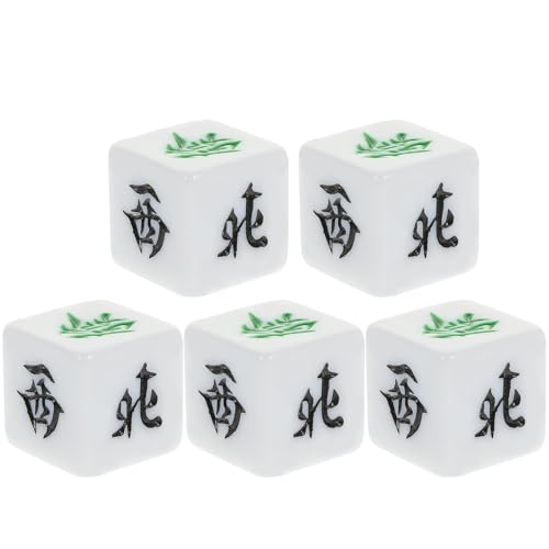 TOYANDONA 5St dekorative Mahjong-Würfel Mahjong Zubehör Mahjong-Zubehör Mahjong-Spiel Mahjong-Karten Würfel für Mahjong Windrichtungswürfel Würfel für Spiel tragbare Würfel Partywürfel Acryl von TOYANDONA