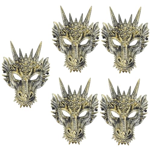 TOYANDONA 5st Drachenmaske Masken Grusel Wolfsmaske Tier Kostüm Halloween-maske Für Männer Halloween-party-maske Halbmaske Halloween-3d-maske Cosplay-maske Maskerade Maske Herren Plastik von TOYANDONA