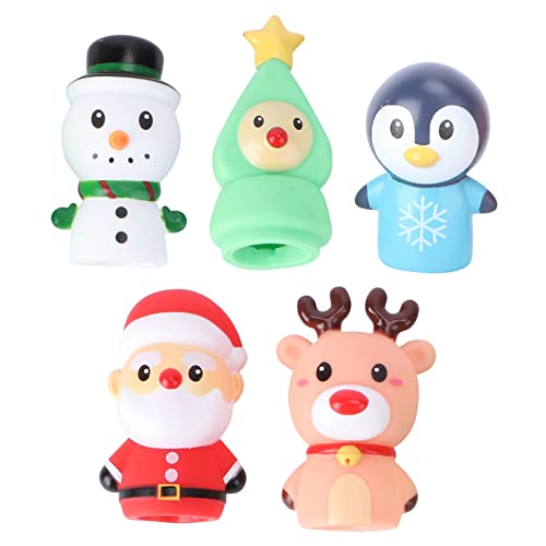 TOYANDONA 5st Finger Puppen Beruhigen Weihnachts-Finger-hände-Spielzeug Handpuppe Kinderspielzeug Pädagogisches Babyspielzeug Kinder Fingerpuppe Fingerpuppen Puppen Für Kinder Vinyl Colorful von TOYANDONA