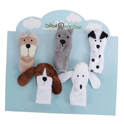 TOYANDONA 5st Fingerpuppe Sache Hand Sensory Play Auto Zootier-plüschpuppen Zappeln Cartoon-Puppen Pp Baumwolle von TOYANDONA