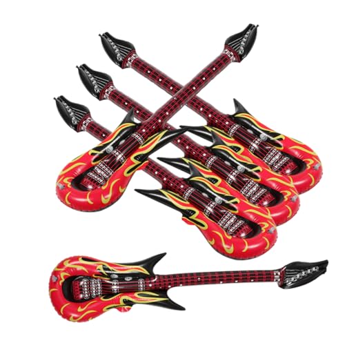 TOYANDONA 5st Gitarrenspielzeug Gitarre Sprengen Aufblasbare Gitarren Für Partys in Großen Mengen Aufblasbare Musikinstrumente Gitarre Für Kinder E-Gitarren-Requisite Rock-Gitarre PVC von TOYANDONA