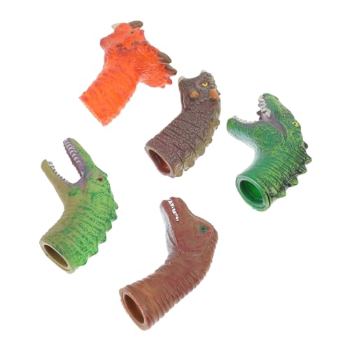 TOYANDONA 5st Handpuppenspielzeug Tierische Fingerpuppen Kopf Marionette Tyrannosaurus Handpuppe Zum Geschichtenerzählen Dinosaurier Handpuppen Puzzle-Spielzeug Gehirnspielzeug Plastik von TOYANDONA