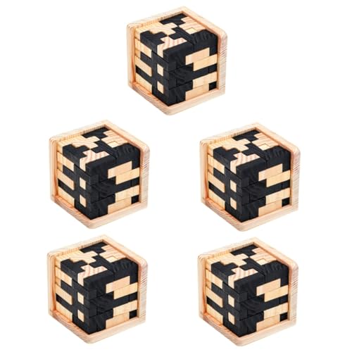 TOYANDONA 5St Luban-Schloss Spielzeug Kinder rätsel Kongming-Sperre klassisch Puzzle magischer Kampf Minsuo Kleinkind Holz von TOYANDONA