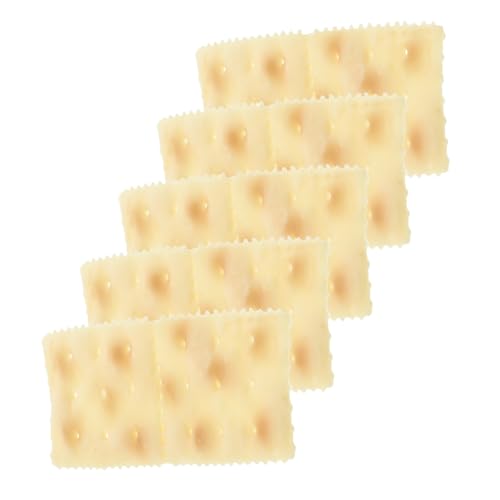 TOYANDONA 5st Nachgemachte Soda-Cracker Dessert-simulationsmodell Plastikkekse Gefälschte Lebensmittelauslagen Fake-keks Aus Der Küche Dekorationen Aus Kunststoff Für Lebensmittel Beige PVC von TOYANDONA