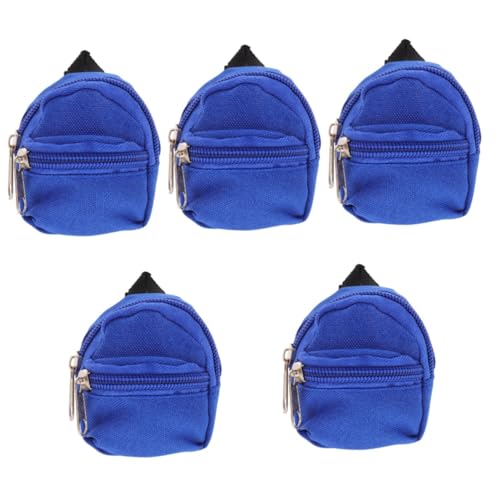 TOYANDONA 5st Puppenrucksack Mini Schließfach Rucksack Für Puppen Heimzubehör Rucksäcke Requisiten Für Die Puppenfotografie Fotografie-Requisiten Schulranzen-Ornament Polyester Blue von TOYANDONA