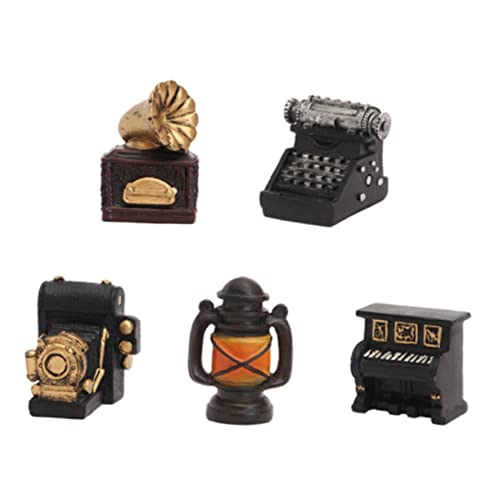 TOYANDONA 5st Retro Alte Ornamente Zubehör Für Miniatur-phonographen Mini- Haushaltsgeräte Miniatur Vintage- Vintage Mini-geräte Retro- Figuren Für Harz von TOYANDONA