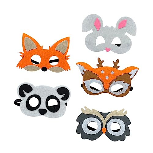 TOYANDONA 5st Tierische Filzmaske Partymasken Aus Tiermasken Für Geburtstagsfeier Halloween-partygeschenke Fuchsmaske Tiermasken Für Themenpartys Zubehör Für Halloween-kostüme Gefühlt von TOYANDONA