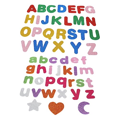 TOYANDONA 6 Packungen Kleinbuchstaben-Aufkleber Dekorationsaufkleber Buchstaben-Flash-Karten Goldenes Klebeband Aufkleber Dekorieren Alphabet-Spielzeug Golddekor Eva-glitterpulver Colorful von TOYANDONA